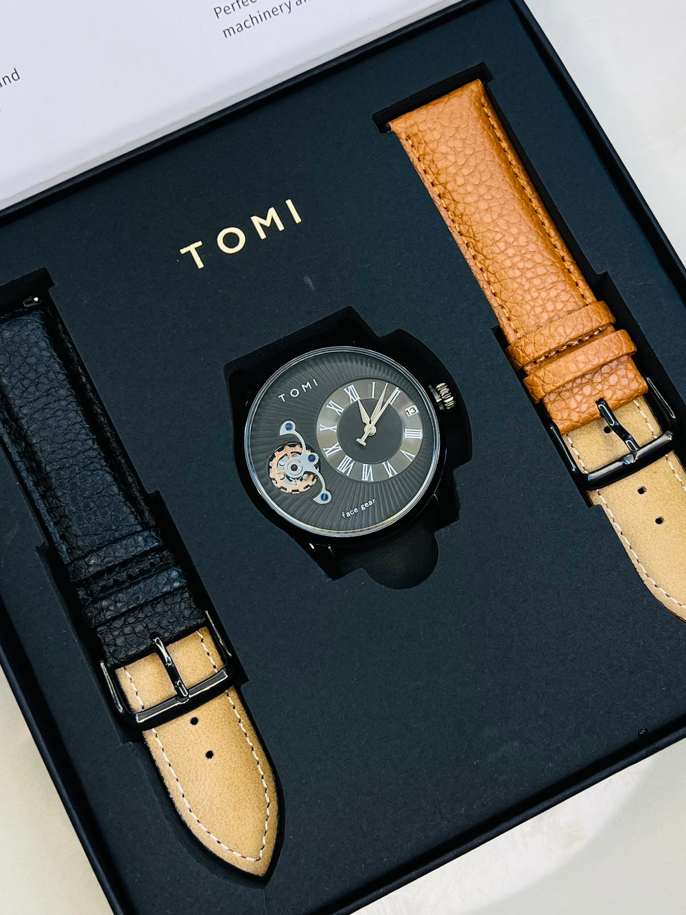TOMI T-104 Face Gear Dual Strap Watch