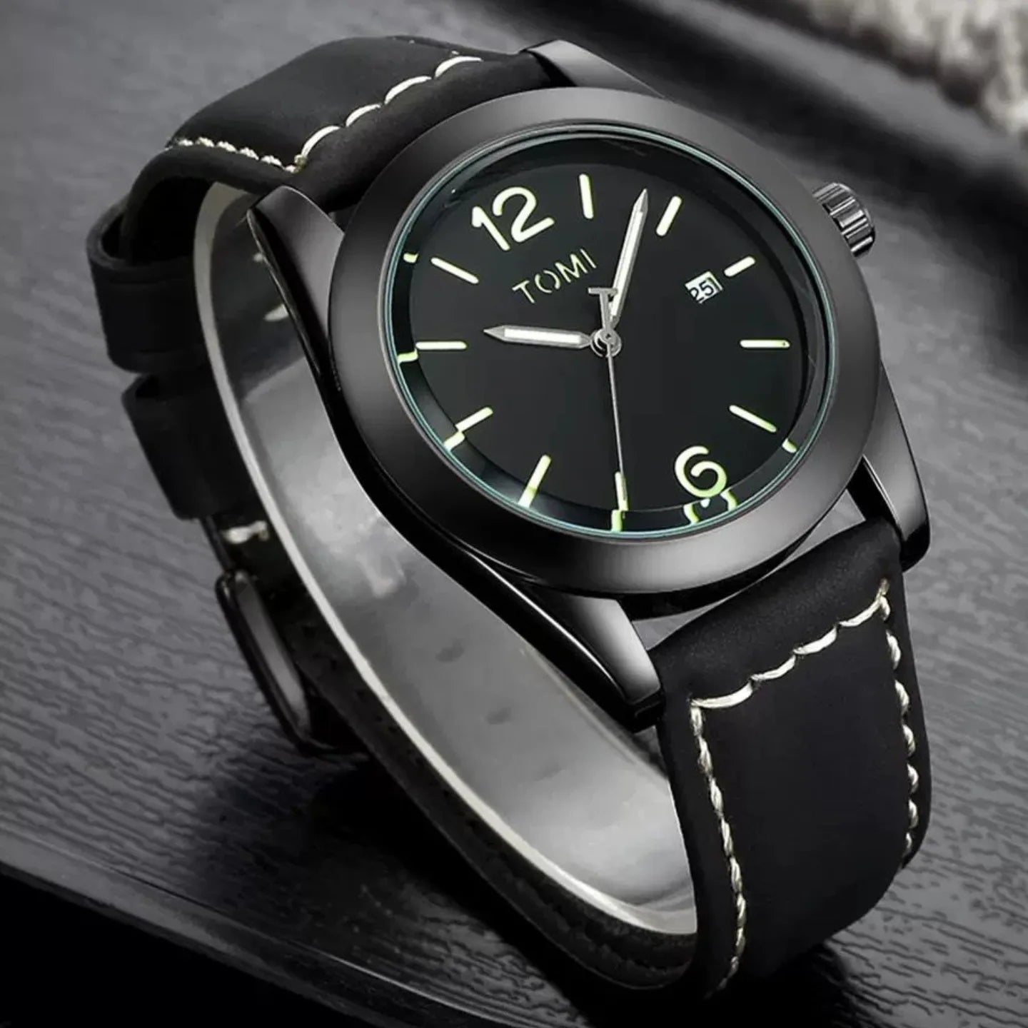 TOMI T-095 Luxury Watch Luminous Dial Quartz Date
