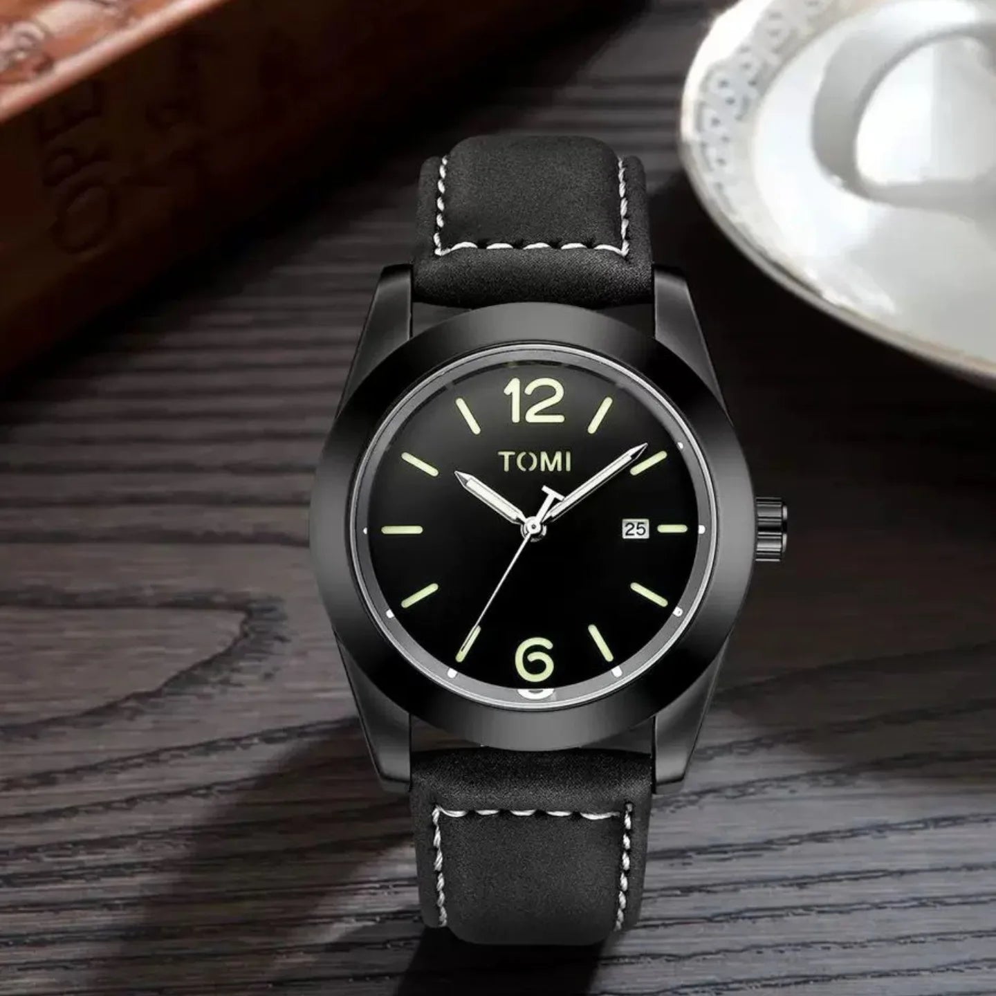 TOMI T-095 Luxury Watch Luminous Dial Quartz Date