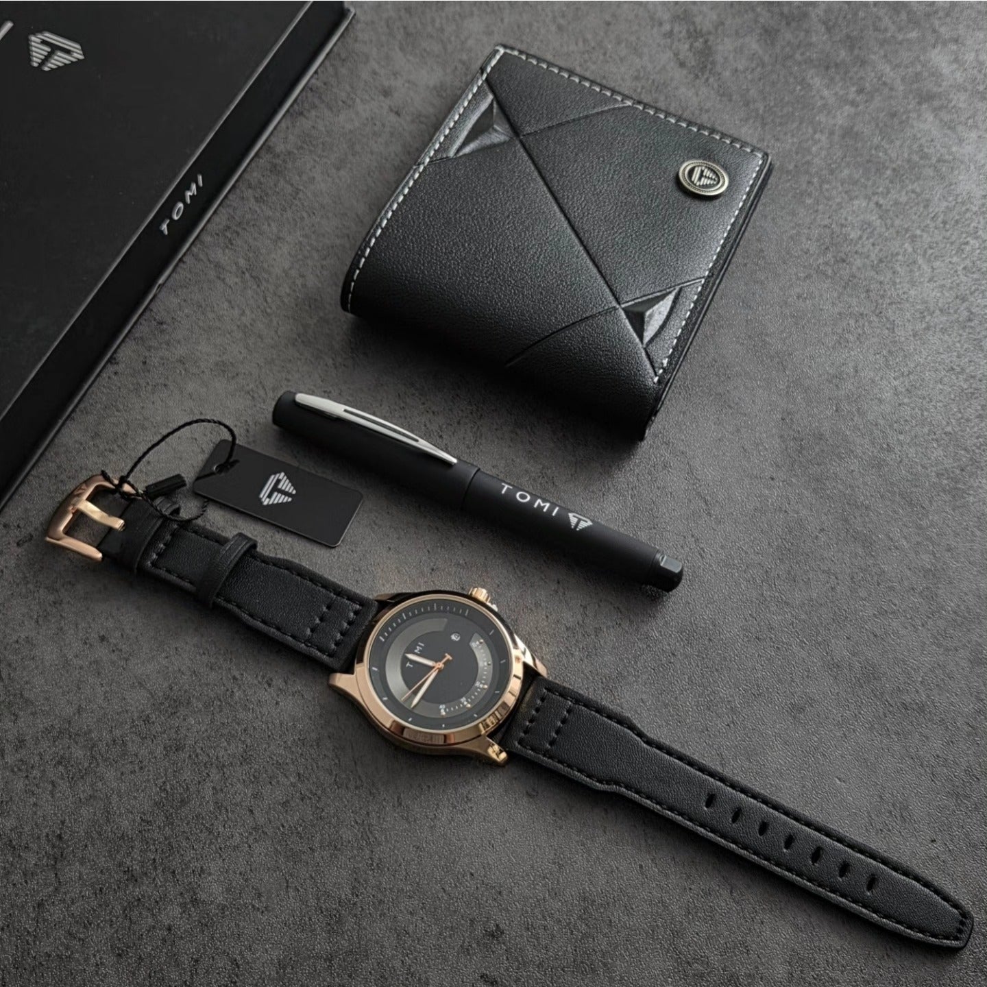 TOMI S8 Series T-099 Gift Set Watch With Wallet And Pen Quartz