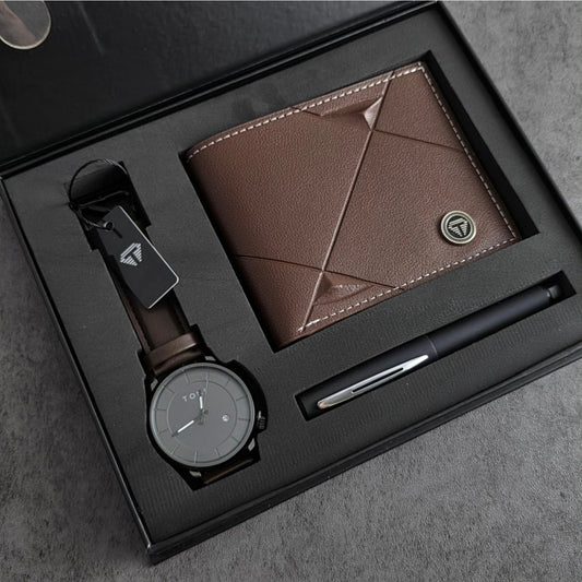 TOMI S8 Series T-101 Gift Set Watch With Wallet & Pen Quartz