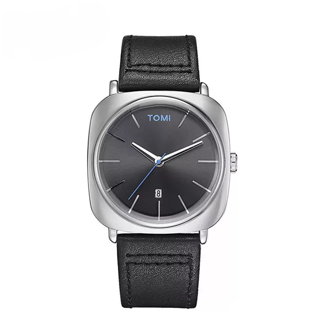 TOMI T-084 Men's Watch Quartz Date Leather Strap