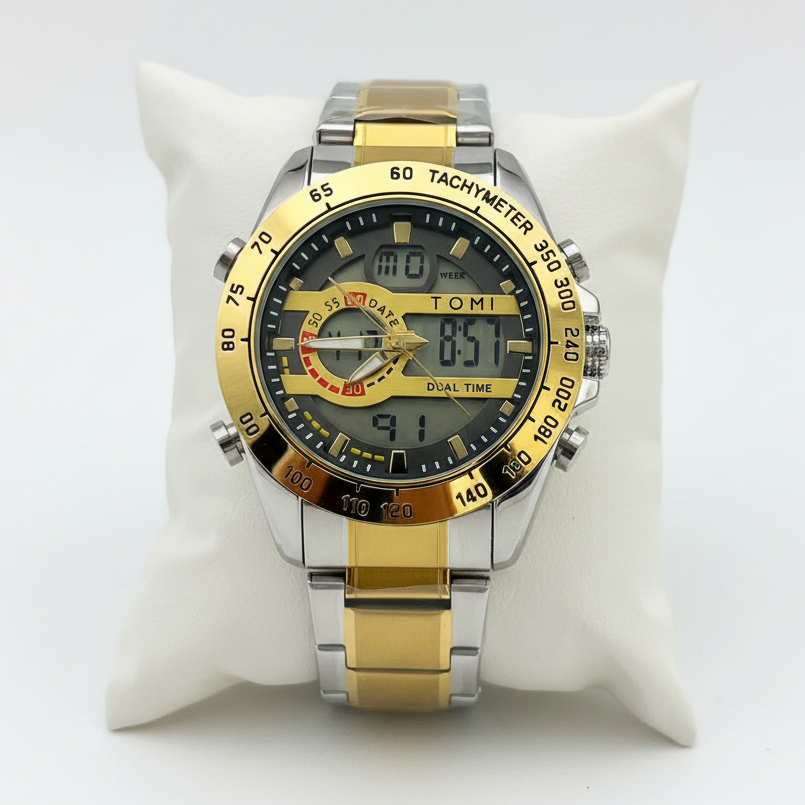 TOMI T-2106 High Quality Chain Watch Sport Edition Dual Time