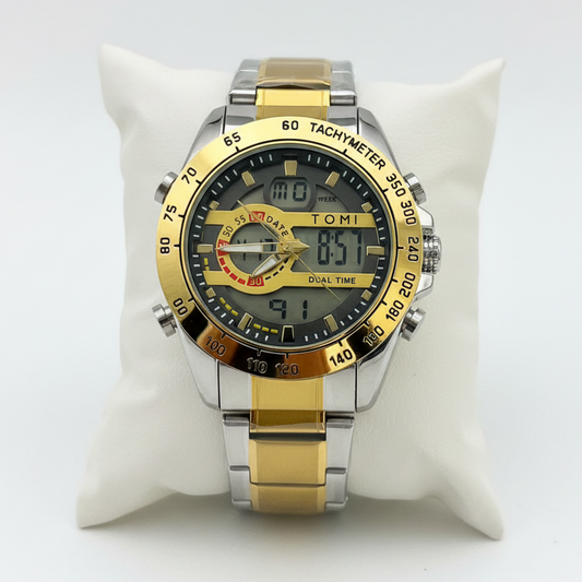 TOMI T-2106 High Quality Chain Watch Sport Edition Dual Time