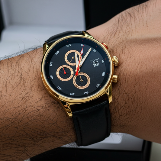 TOMI T-601 S6 Series Luxury Business Chronograph Watch Tie Pin Cufflinks