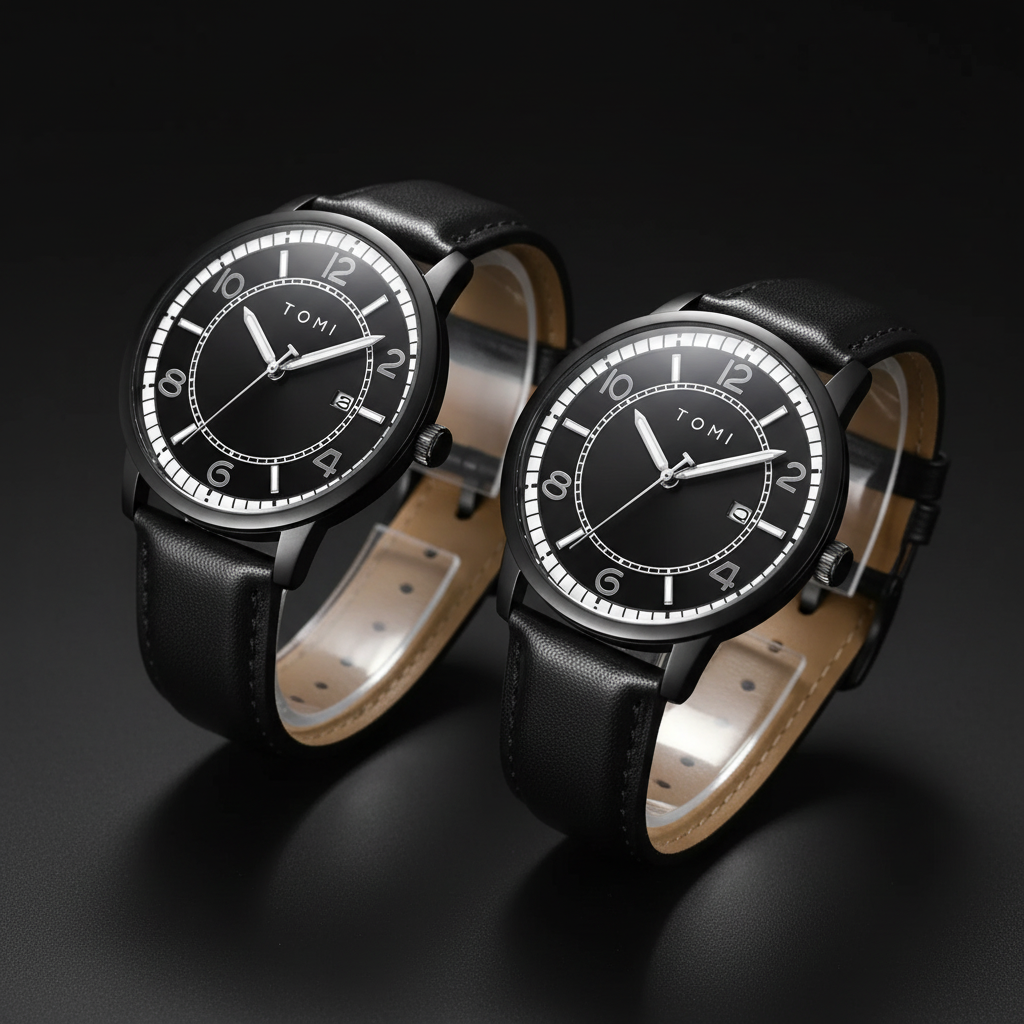 TOMI T-025 Couple Watch Date Quartz