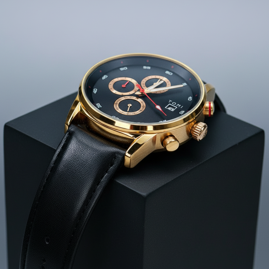 TOMI T-601 S6 Series Luxury Business Chronograph Watch Tie Pin Cufflinks