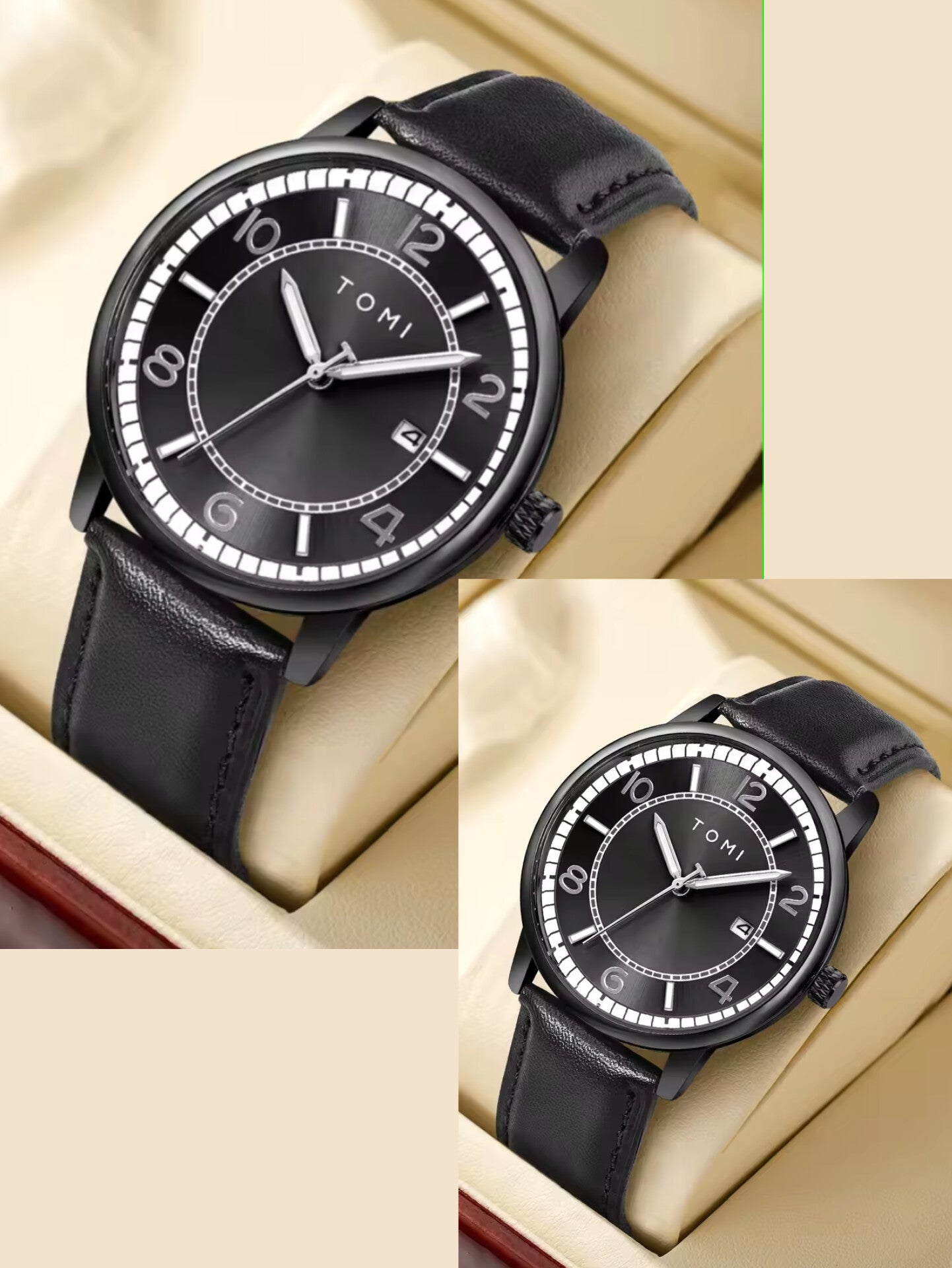 TOMI T-025 Couple Watch Date Quartz
