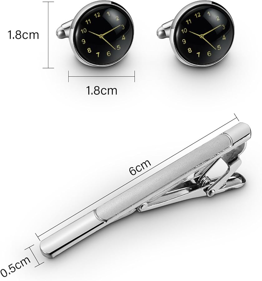 TOMI T-601 S6 Series Luxury Business Chronograph Watch Tie Pin Cufflinks