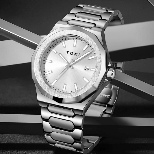 TOMI T-301 New Men's Luxury Business Stainless Steel Watch Gift Box Set