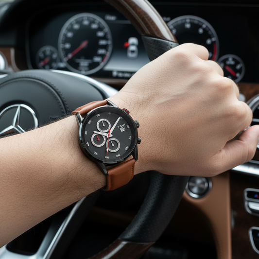 TOMI T-601 S6 Series Luxury Business Chronograph Watch Tie Pin Cufflinks