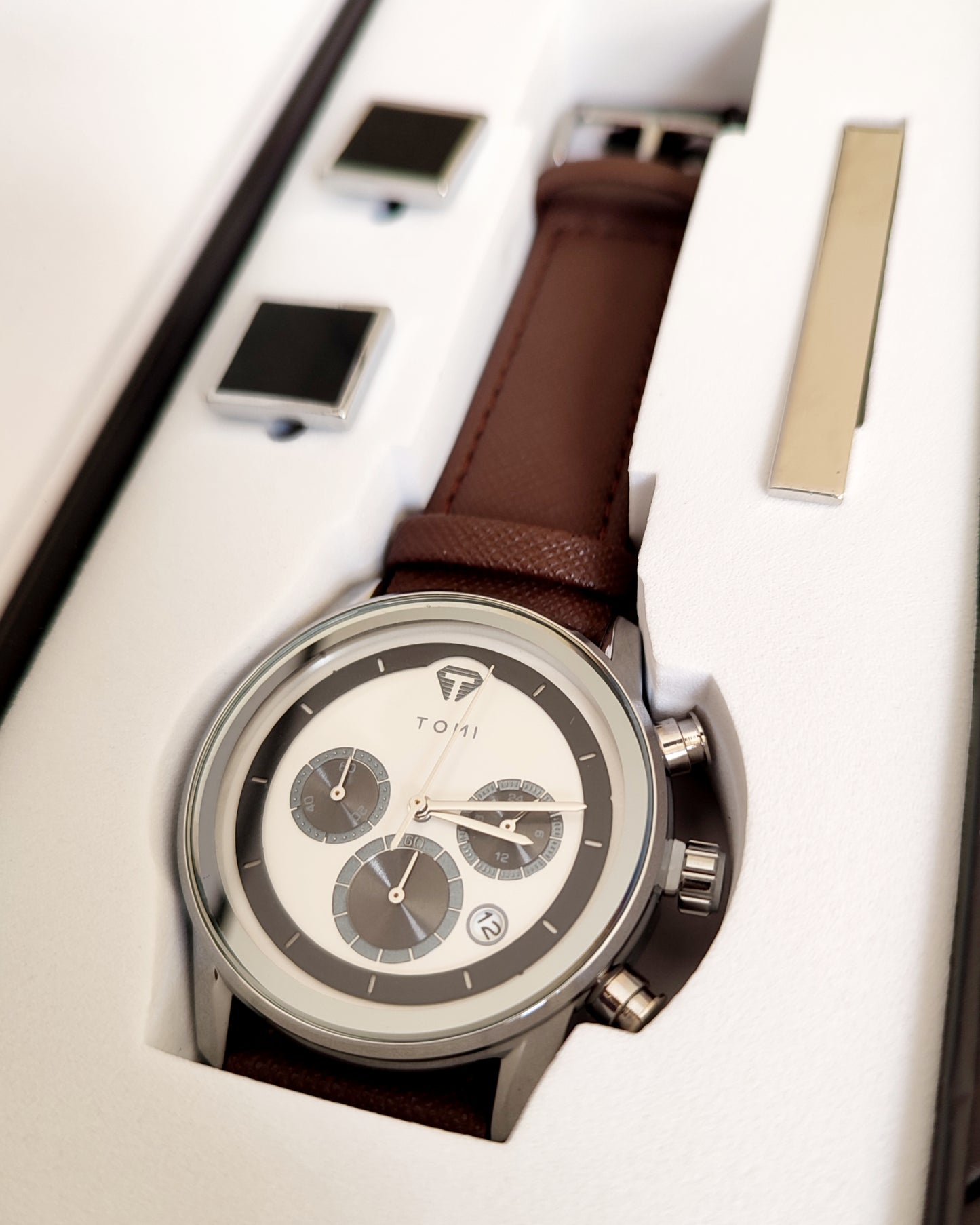 TOMI T-603 Luxury Business Watch Cufflinks Tie Pin