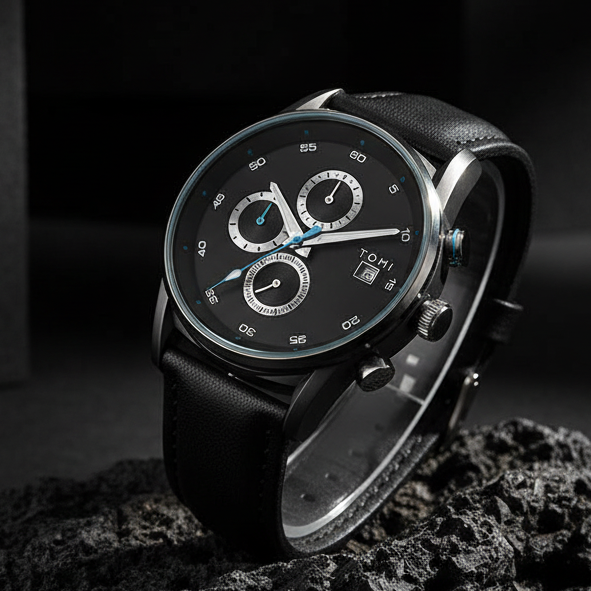 TOMI T-601 S6 Series Luxury Business Chronograph Watch Tie Pin Cufflinks