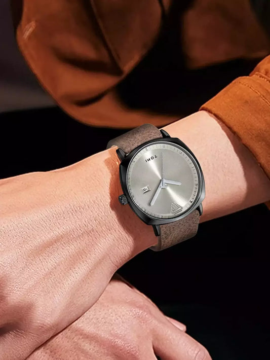TOMI T-044 Men's Watch Quartz Date Leather Strap