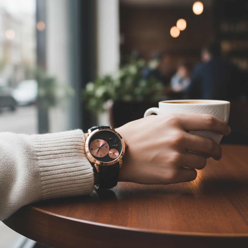 TOMI T-236 Side Second Moon Graph Watch