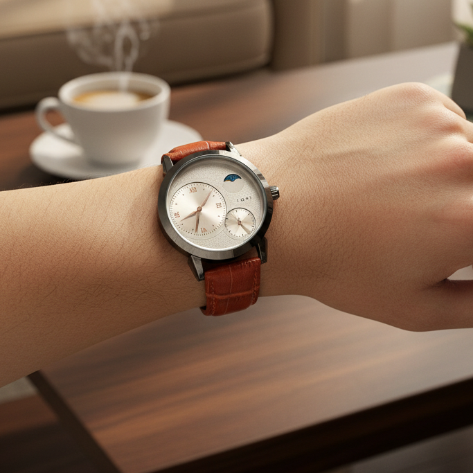 TOMI T-236 Side Second Moon Graph Watch