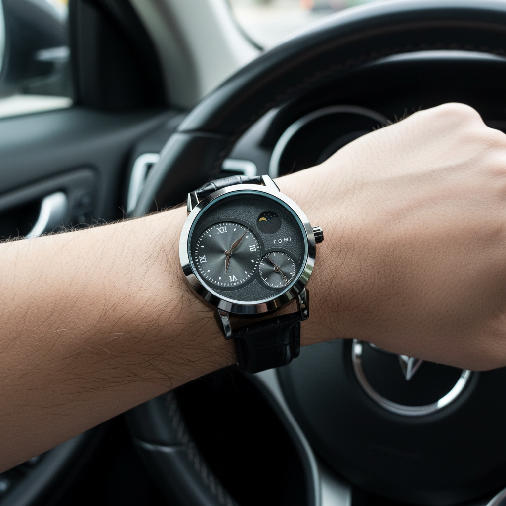 TOMI T-236 Side Second Moon Graph Watch