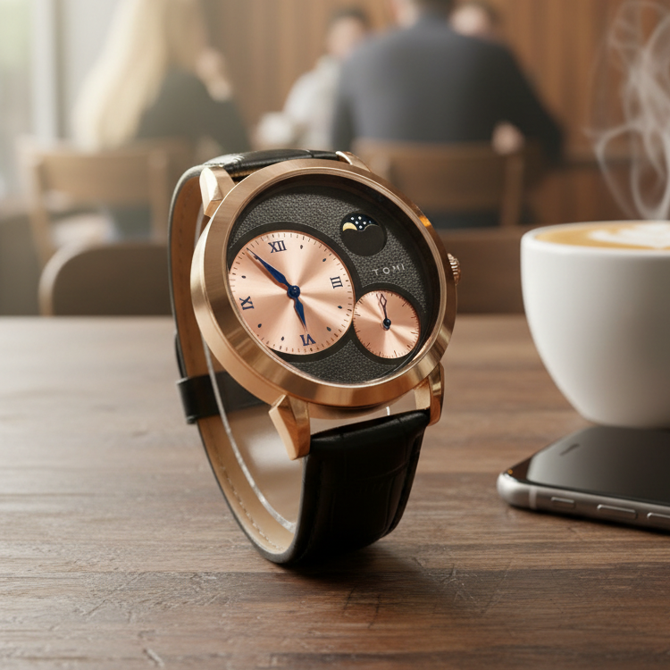 TOMI T-236 Side Second Moon Graph Watch