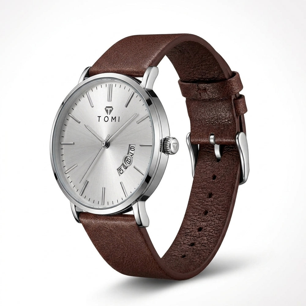 New TOMI T-018 Classic Slim Quartz Watch | Luxury Wristwatch with Date Function