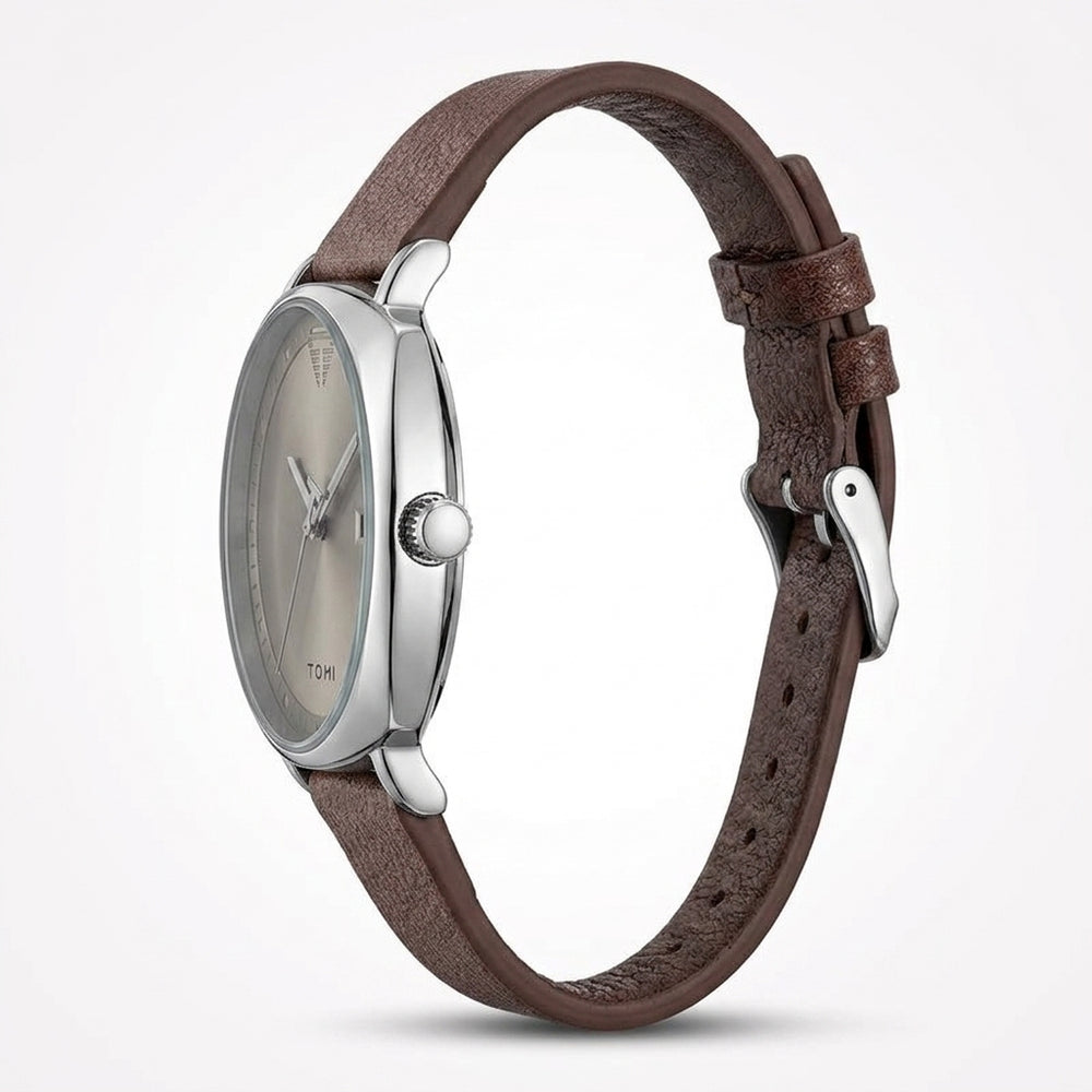 TOMI T-044 Men's Watch Quartz Date Leather Strap