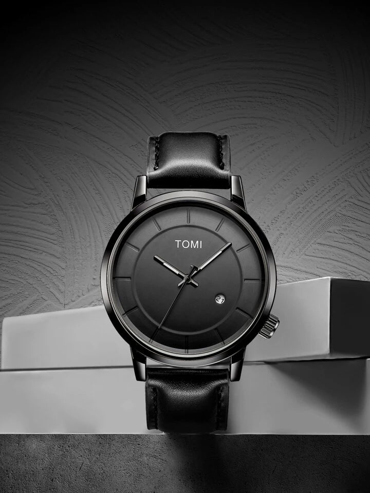 TOMI T-101 Casual Men's Watch Date Quartz Round Dial